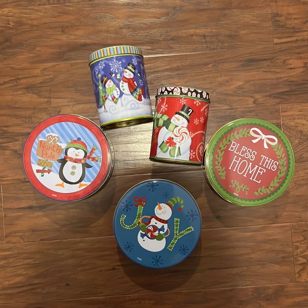 NEW Bundle of Christmas Tin Containers